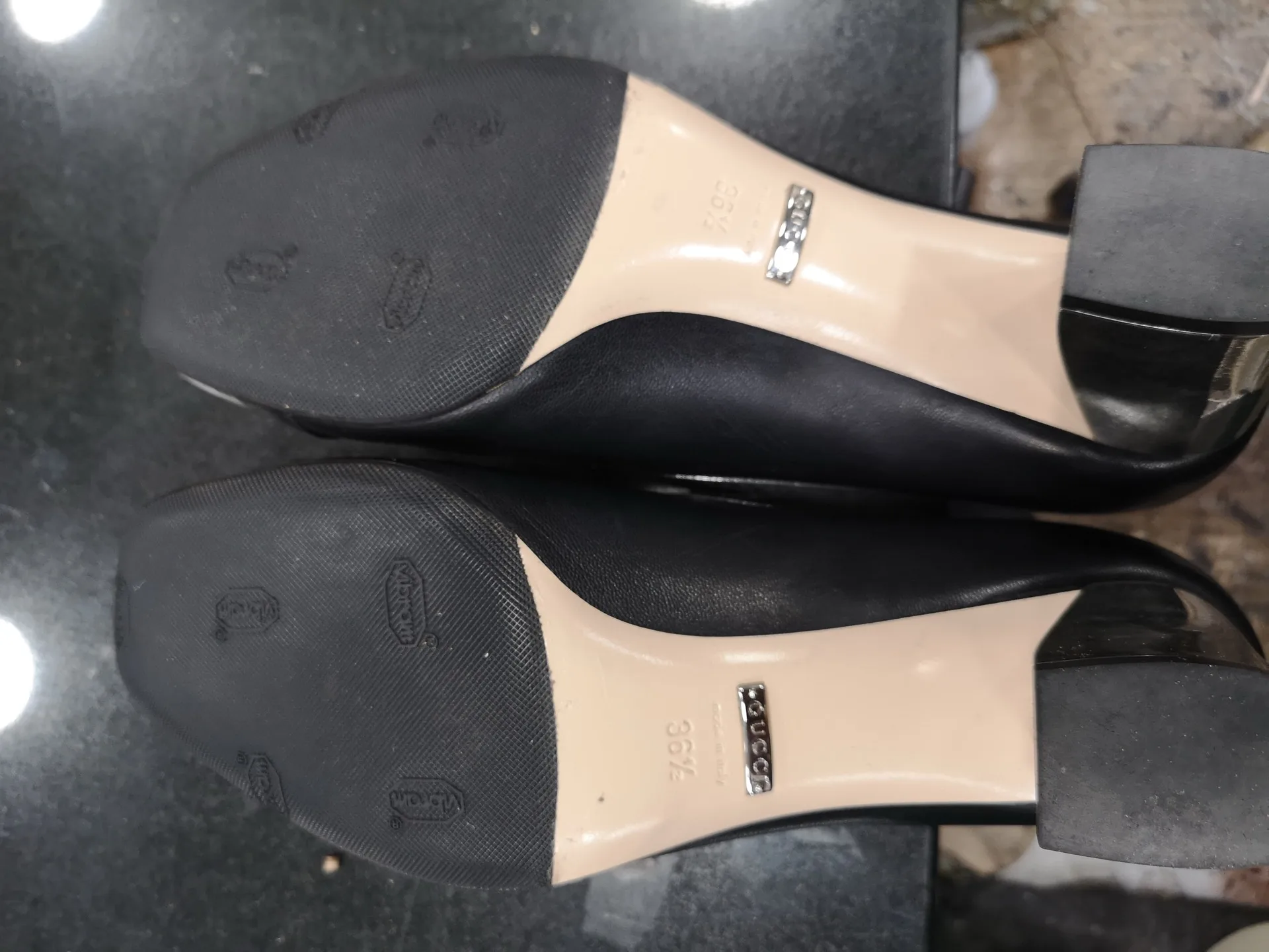Gucci pumps after Vibram sole protection - The Cobbler's Studio Banstead